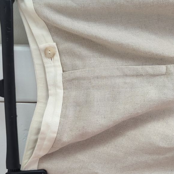 Harve Bernard Cream Linen Loose Fit Pants 16 - Picture 3 of 7